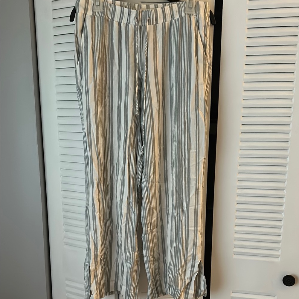 Side stitch Striped Wide-Leg Pants